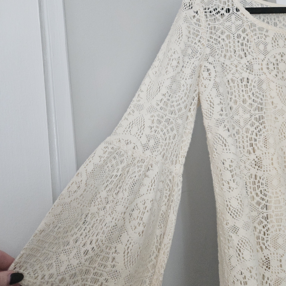 American Eagle Outfitters Ivory Lace Blouse